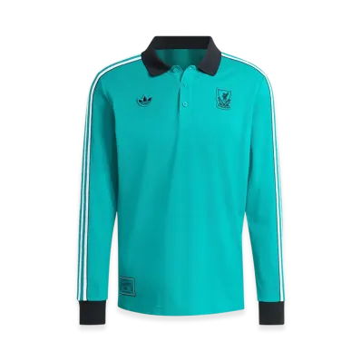 adidas Liverpool FC Terrace Icon Long Sleeve Polo Shirt "Sea Green"