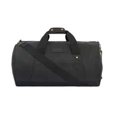 Barbour Essential Duffle Wax Cotton Boston Bag "Black"