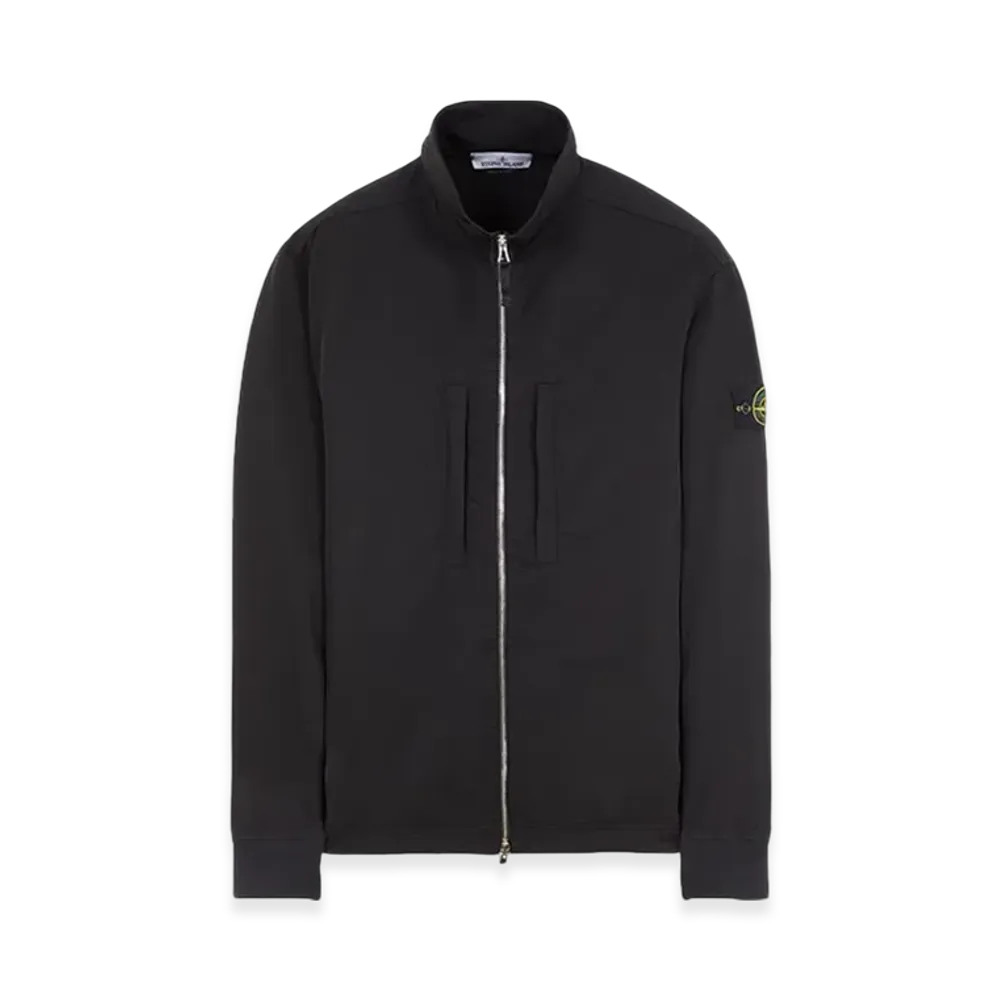 Stone Island 66953 Recycled Stretch Nylon Twill Garment Dyed Track Top - 23FW "Black"