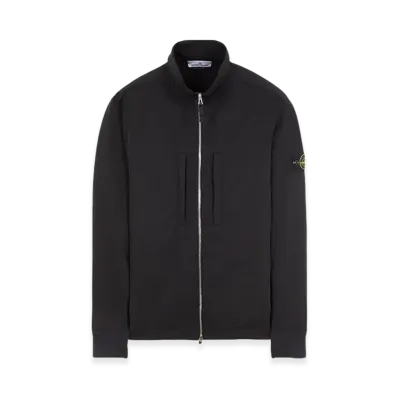 Stone Island 66953 Recycled Stretch Nylon Twill Garment Dyed Track Top - 23FW "Black"