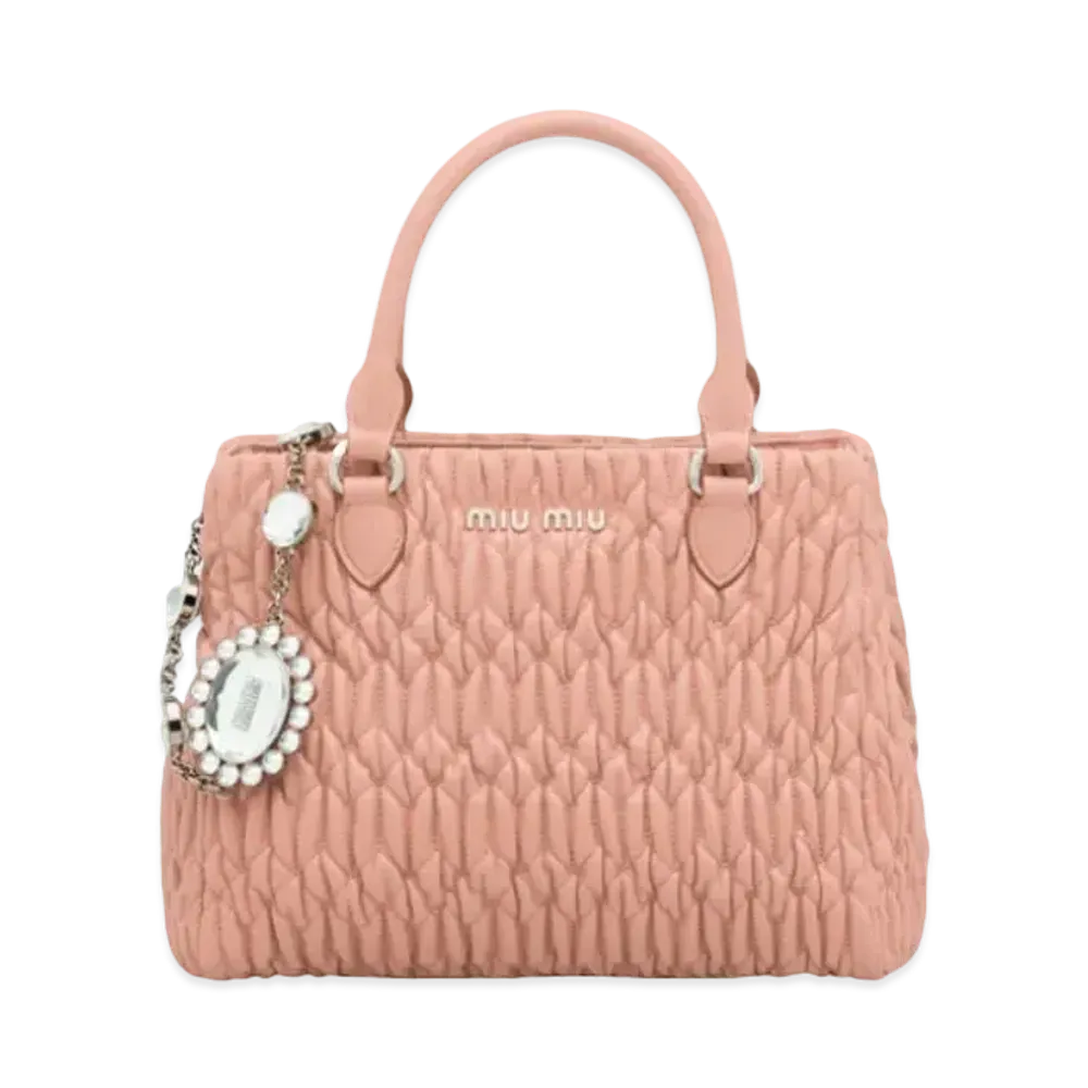 MIU MIU Miu Crystal Cro Kenpa Leather Handbag "Opal"