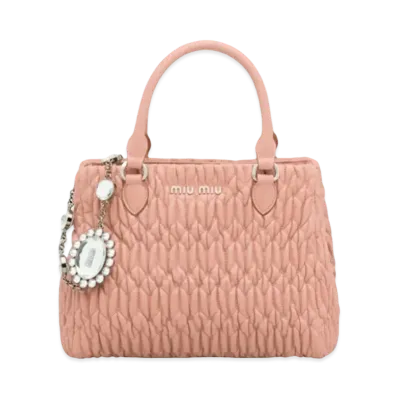 MIU MIU Miu Crystal Cro Kenpa Leather Handbag "Opal"