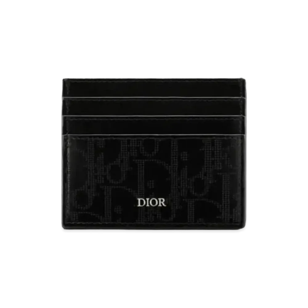 Dior Card Holder Dior Oblique Galaxy Leather "Black"