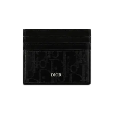 Dior Card Holder Dior Oblique Galaxy Leather "Black"