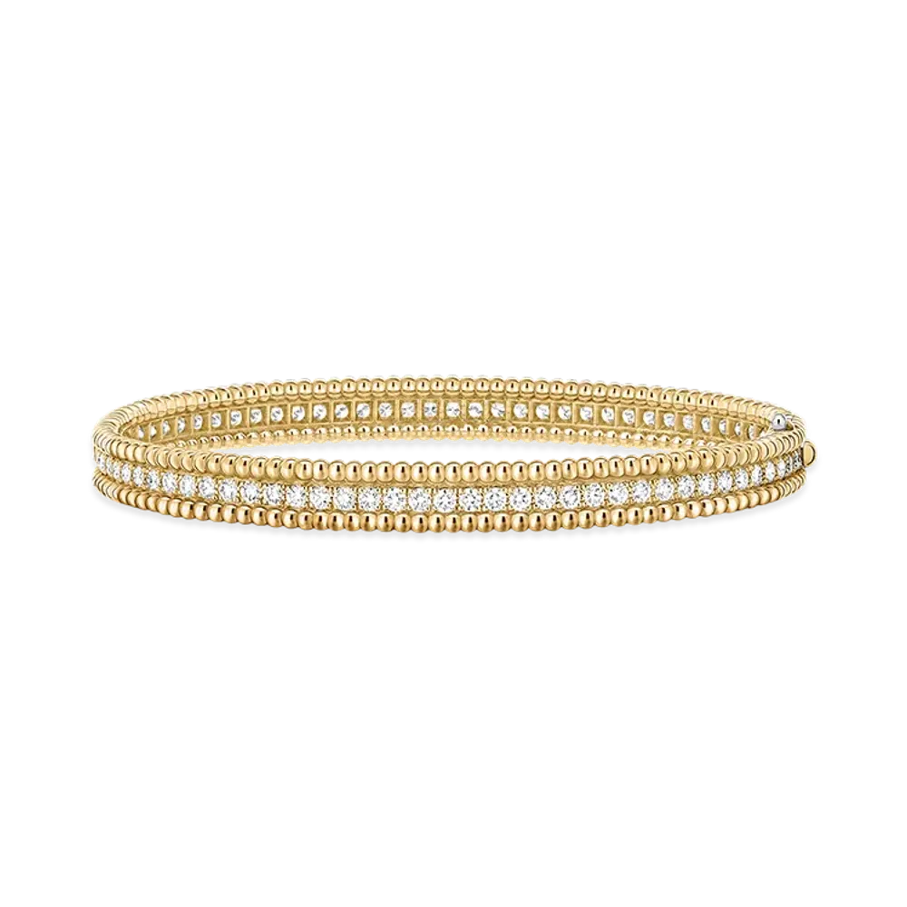 Van Cleef & Arpels Perlee diamonds bracelet 1 row medium model "18K Yellow gold/Diamond"