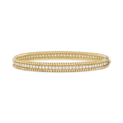 Van Cleef & Arpels Perlee diamonds bracelet 1 row medium model "18K Yellow gold/Diamond"