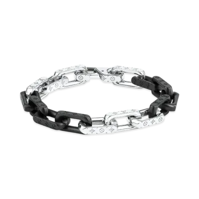 Louis Vuitton Monogram Chain Bracelet "Silver/Black"