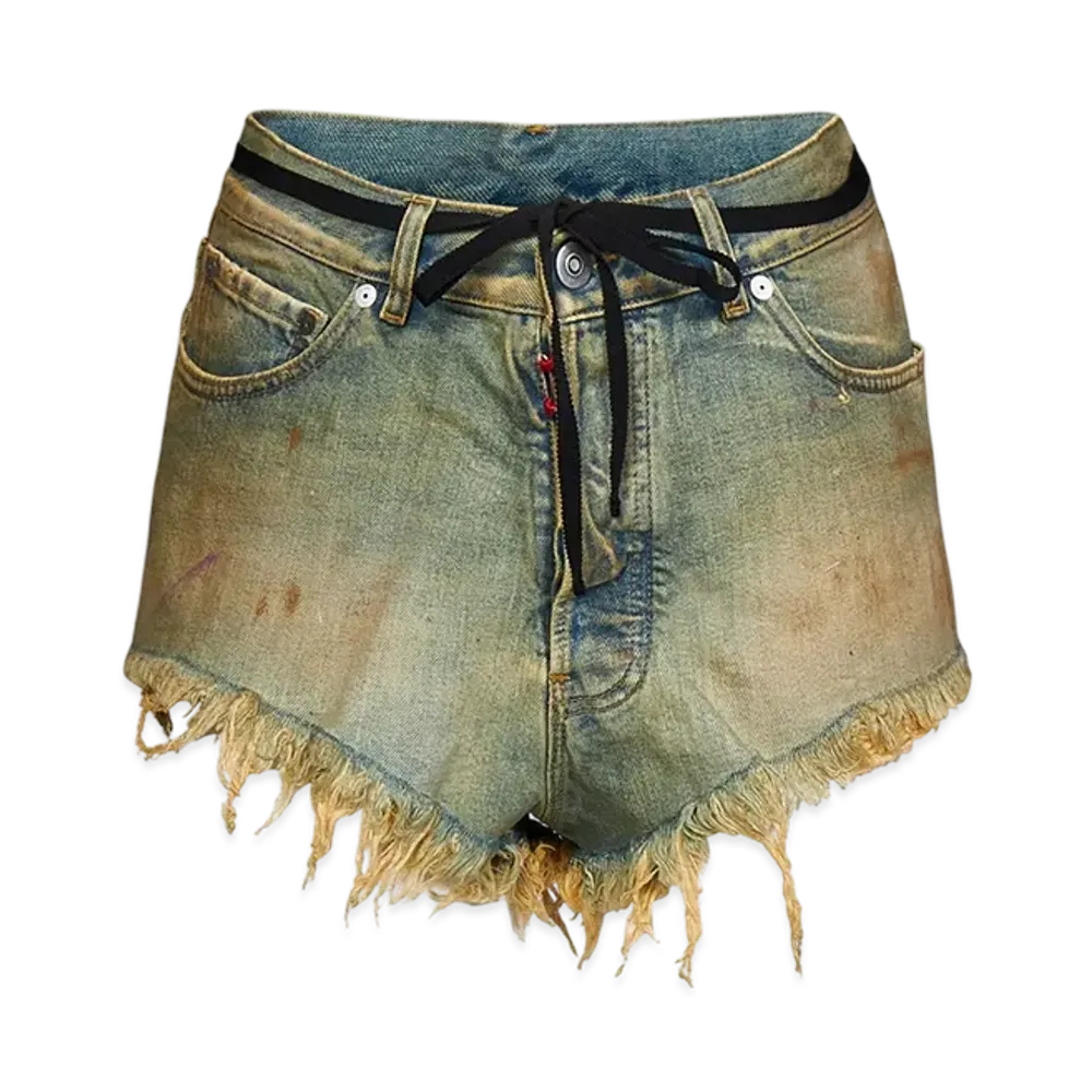 Maison Margiela Women's Distressed Denim Shorts "Dirty Wash"
