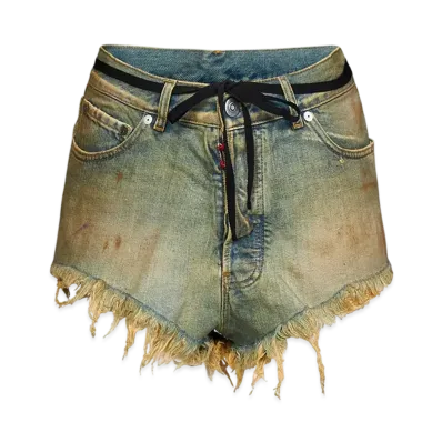 Maison Margiela Women's Distressed Denim Shorts "Dirty Wash"