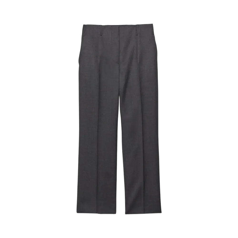 PRADA Women's Gabardine Trousers "Dark Gray"