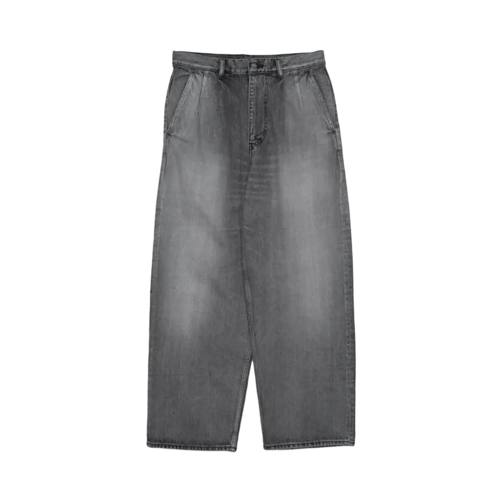 Graphpaper Selvage Denim Two Tuck Pants -Light Fade- "Black"