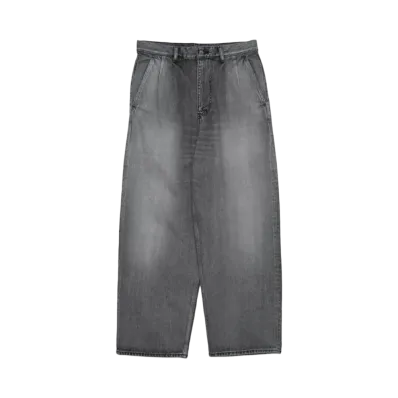 Graphpaper Selvage Denim Two Tuck Pants -Light Fade- "Black"
