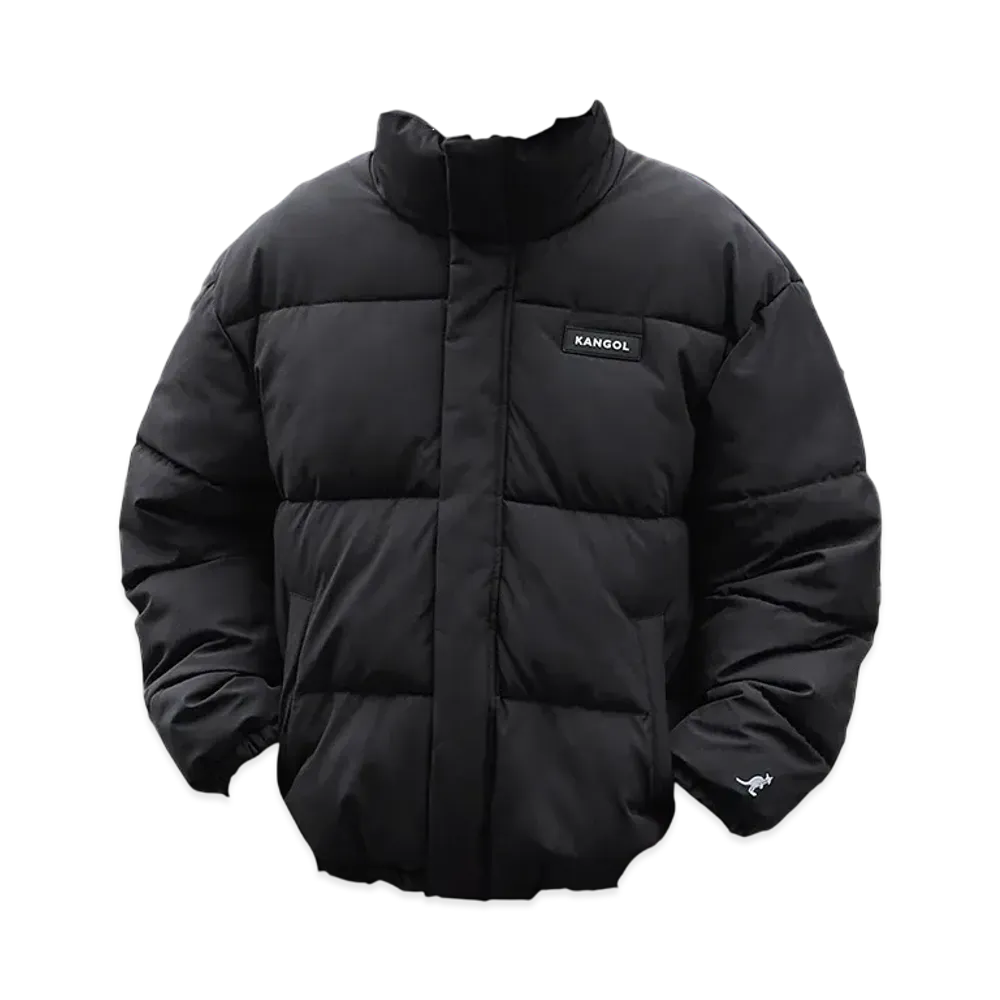 KANGOL Big Silhouette Rubber Name High Neck Volume Sleeve Padded Jacket "Black"