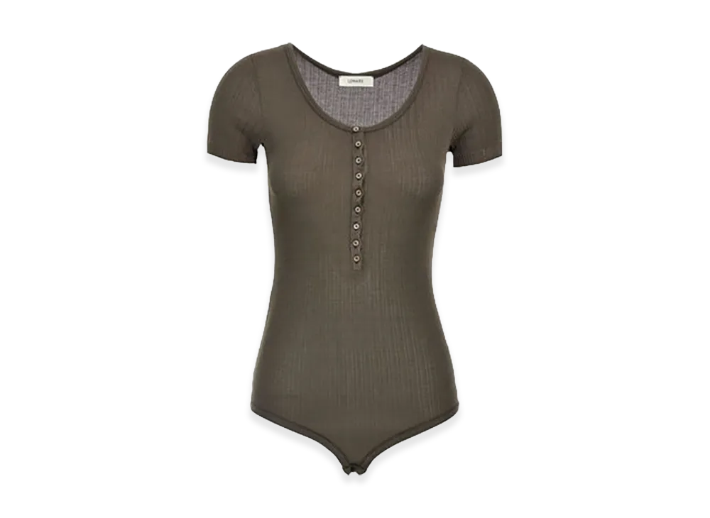 LEMAIRE Women's V-Necked Body Suit "Brown"