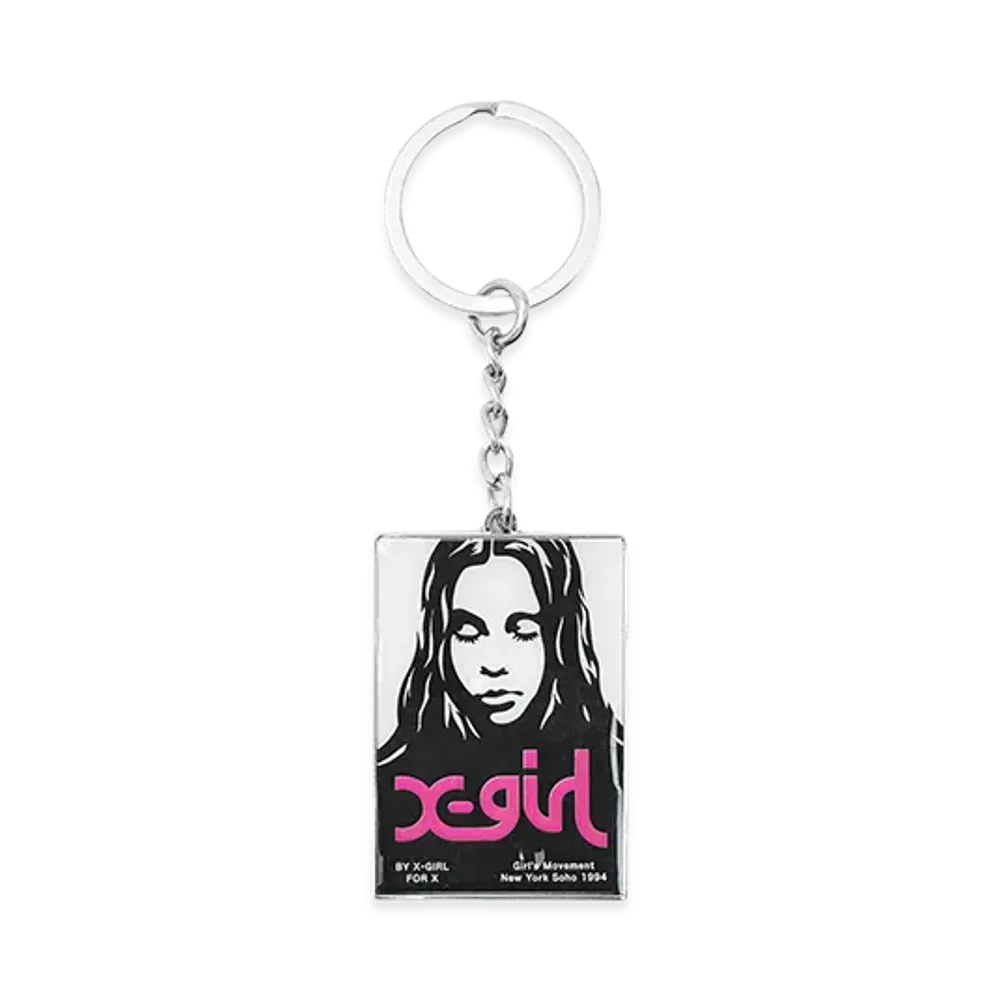 X-Girl Women's Face Poster Key Charm "Silver"