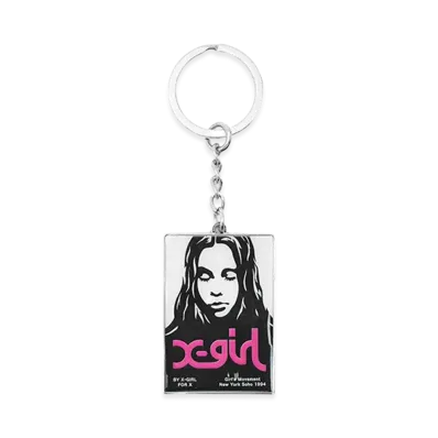 X-Girl Women's Face Poster Key Charm "Silver"
