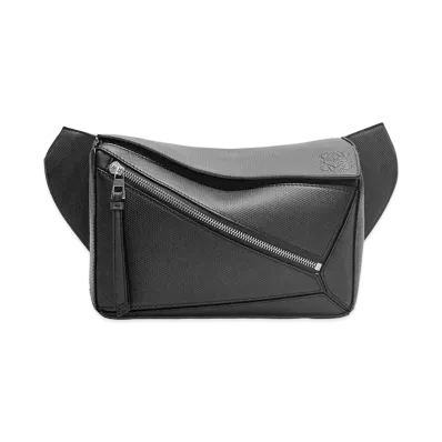 LOEWE Small Puzzle Bumbag In Diamond Calfskin "Black"