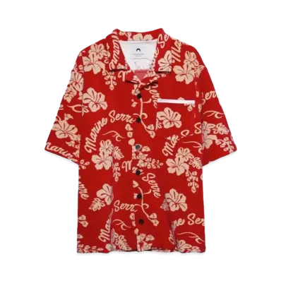 Marine serre JERSEY JACQUARD TOWELS BOWLING SHIRT "RED"