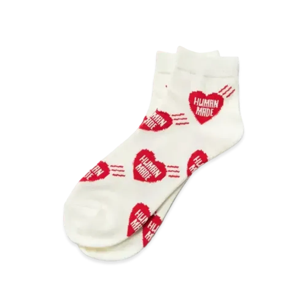 HUMAN MADE SHORT HEART PATTERN SOCKS "Red"