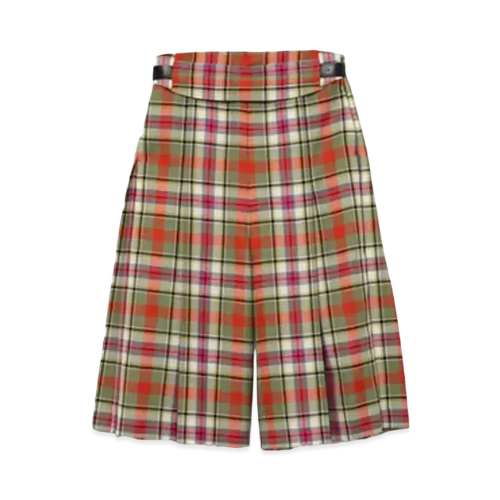 FUMIKA UCHIDA Tartan Plaid Belted Pantacourt "Plaid Ivory"