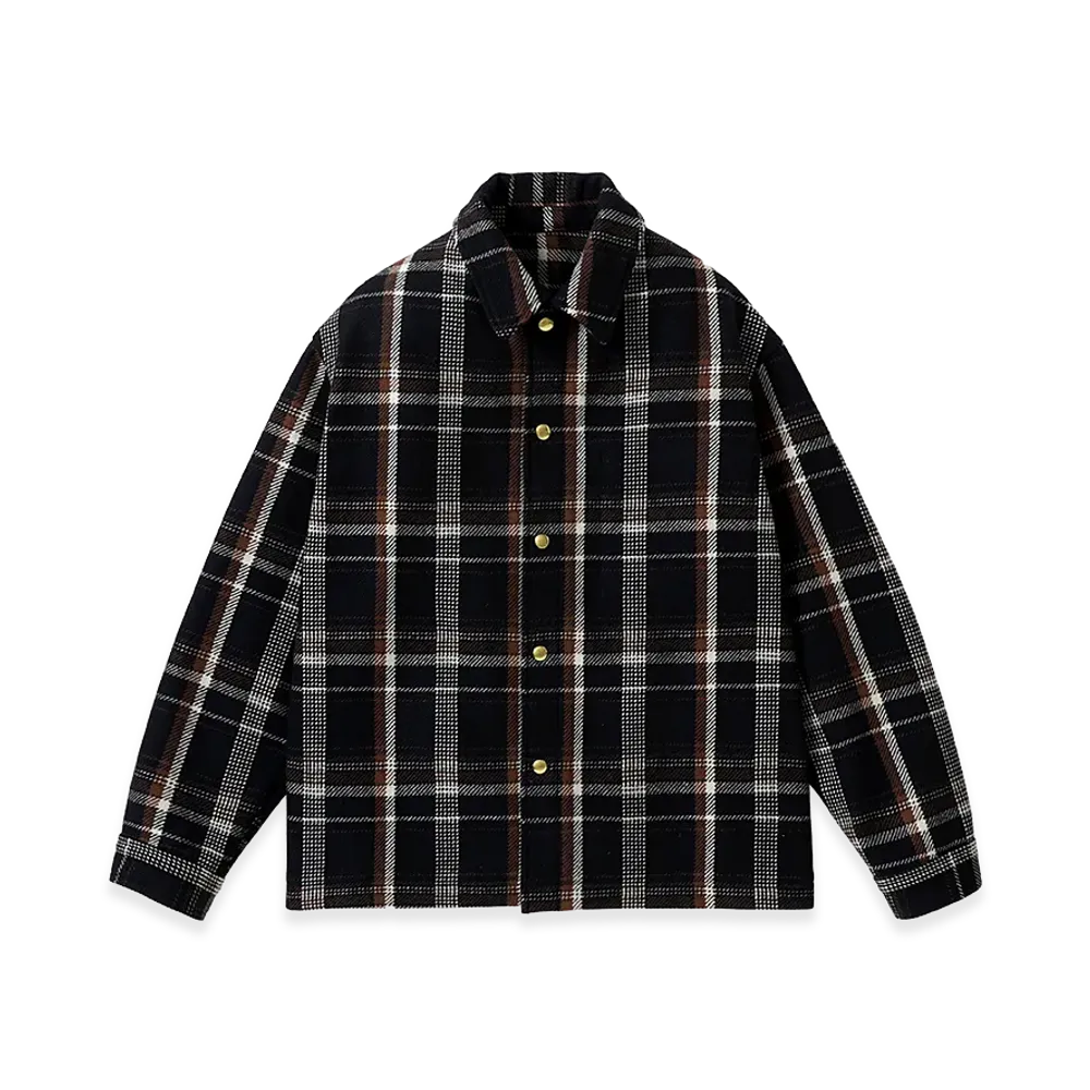 A.PRESSE Wool Cashmere CPO Shirt "Navy"