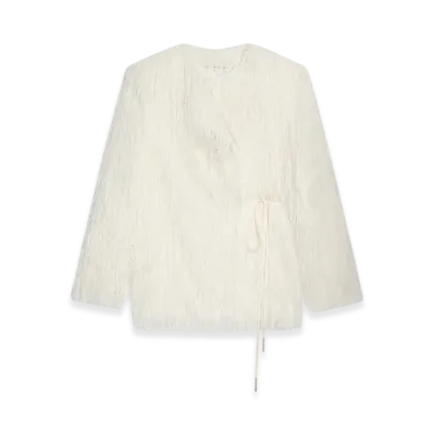 DRIES VAN NOTEN Women's Fringed Jacket "White"