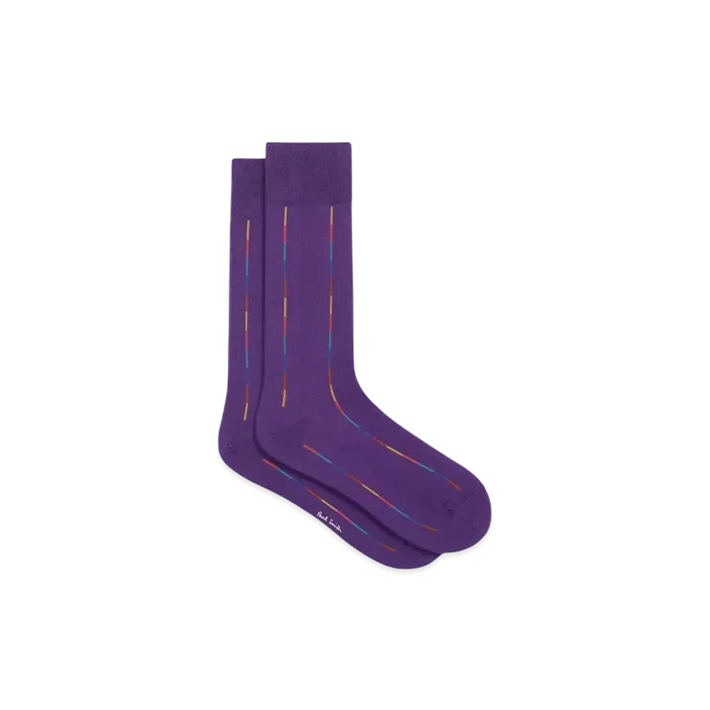 Paul Smith Artist Stripe Double Line Socks "Purple"