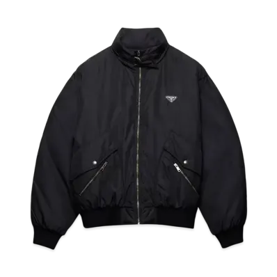 PRADA Men's Medium-Weight Re-Nylon Down Jacket "Black"