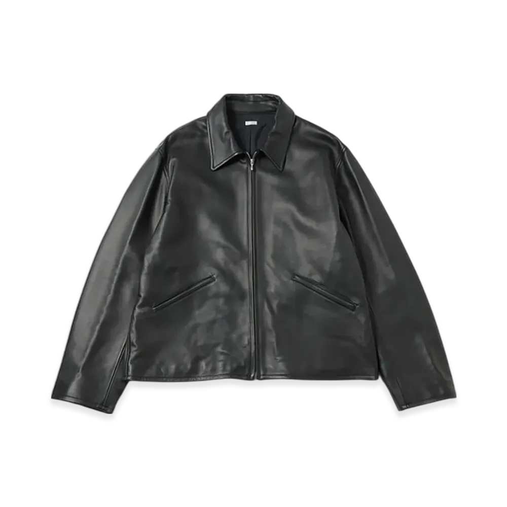 A.PRESSE Leather Sports Jacket "Black"