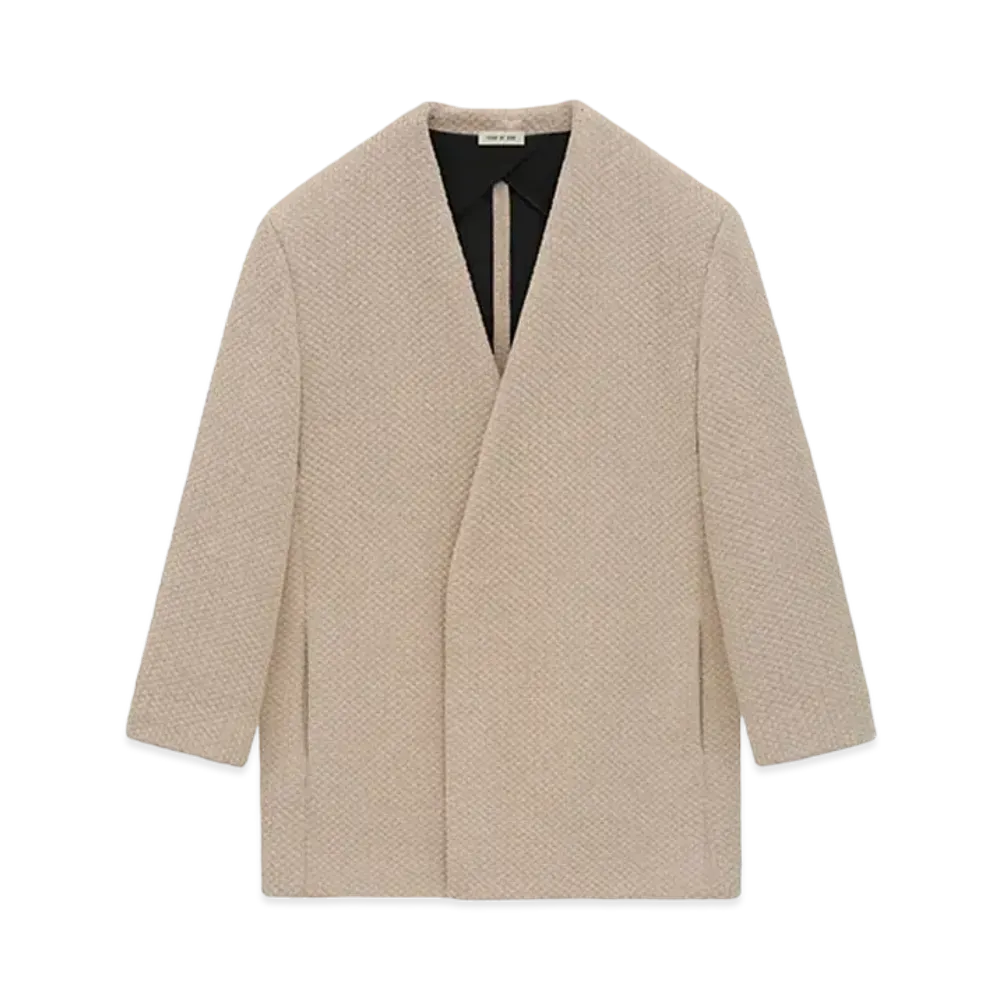 FEAR OF GOD ESSENTIALS Pique Knit Lapelless Blazer "Mascara"