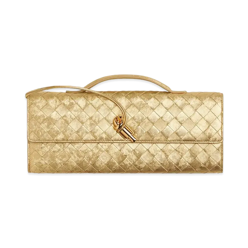 Bottega Veneta Andiamo Clutch Bag "Gold"
