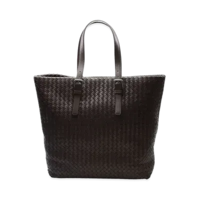 Bottega Veneta Lambskin Hand Bag "Dark Brown"