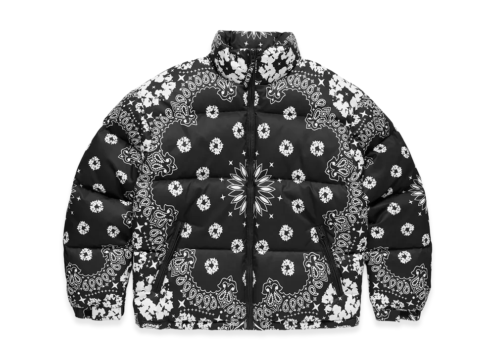 DENIM TEARS Cotton Wreath Paisley Puffer Jacket "Black"