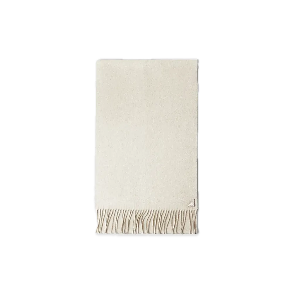 PRADA Silk x Cashmere Scarf "Off White"