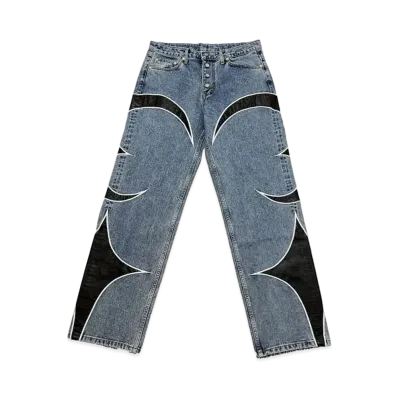 THUG CLUB TC Leather Denim Pants "Blue"