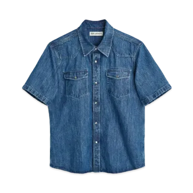 OUR LEGACY Frontier Shortsleeve Shirt Denim "Western Blue"