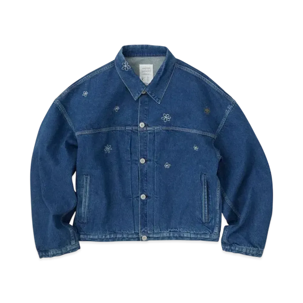 KURO Dense Embroidery Flower "Indigo"
