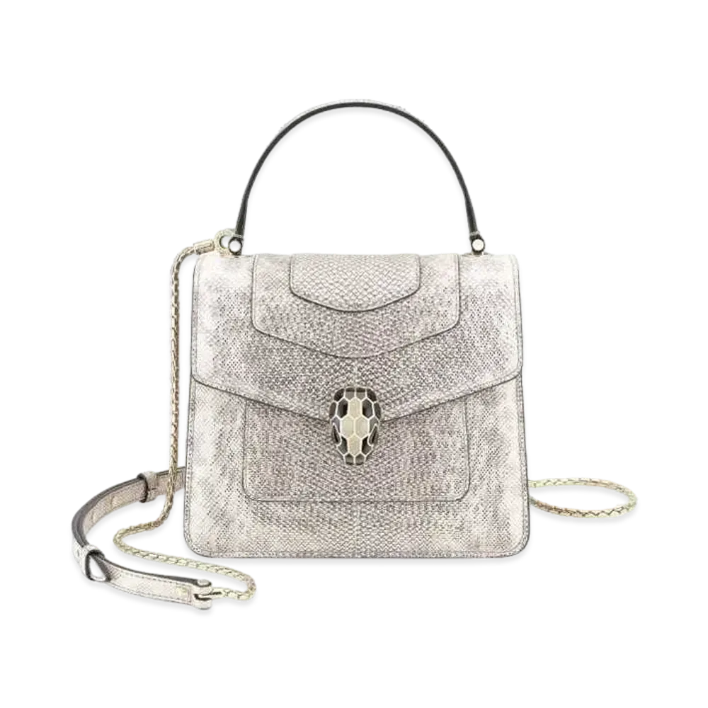 BVLGARI Serpenti Forever Top Handle "Milky Opal Beige"