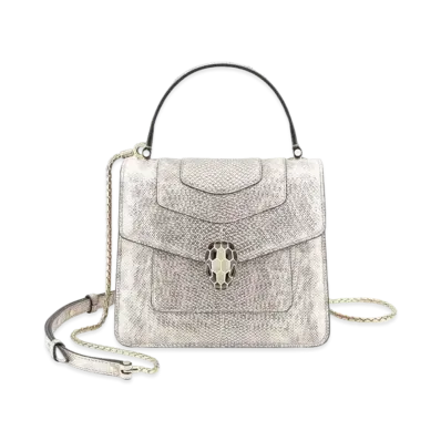 BVLGARI Serpenti Forever Top Handle "Milky Opal Beige"