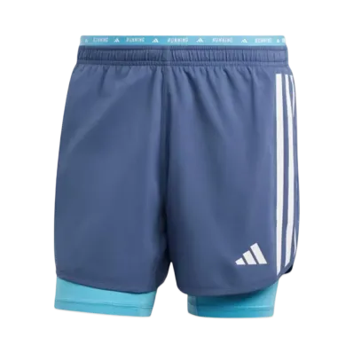 adidas Own The Run 3-Stripes 2-in-1 Shorts "Preloved Ink"
