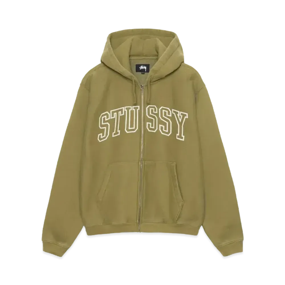 Stussy Outline Zip Hoodie "Olive"