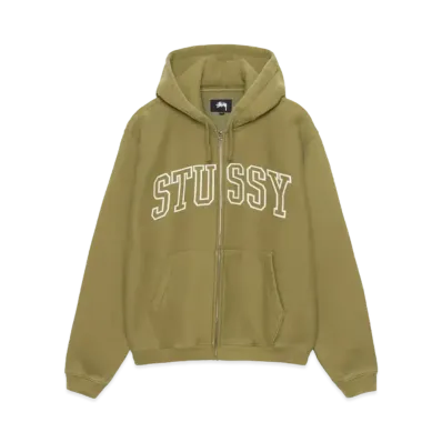 Stussy Outline Zip Hoodie "Olive"