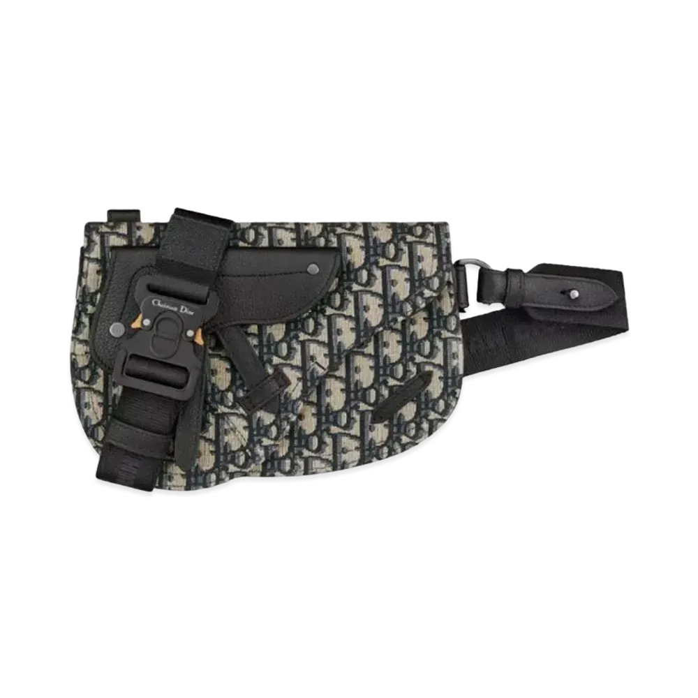 Dior Saddle Pouch Dior Oblique Jacquard "Beige/Black"