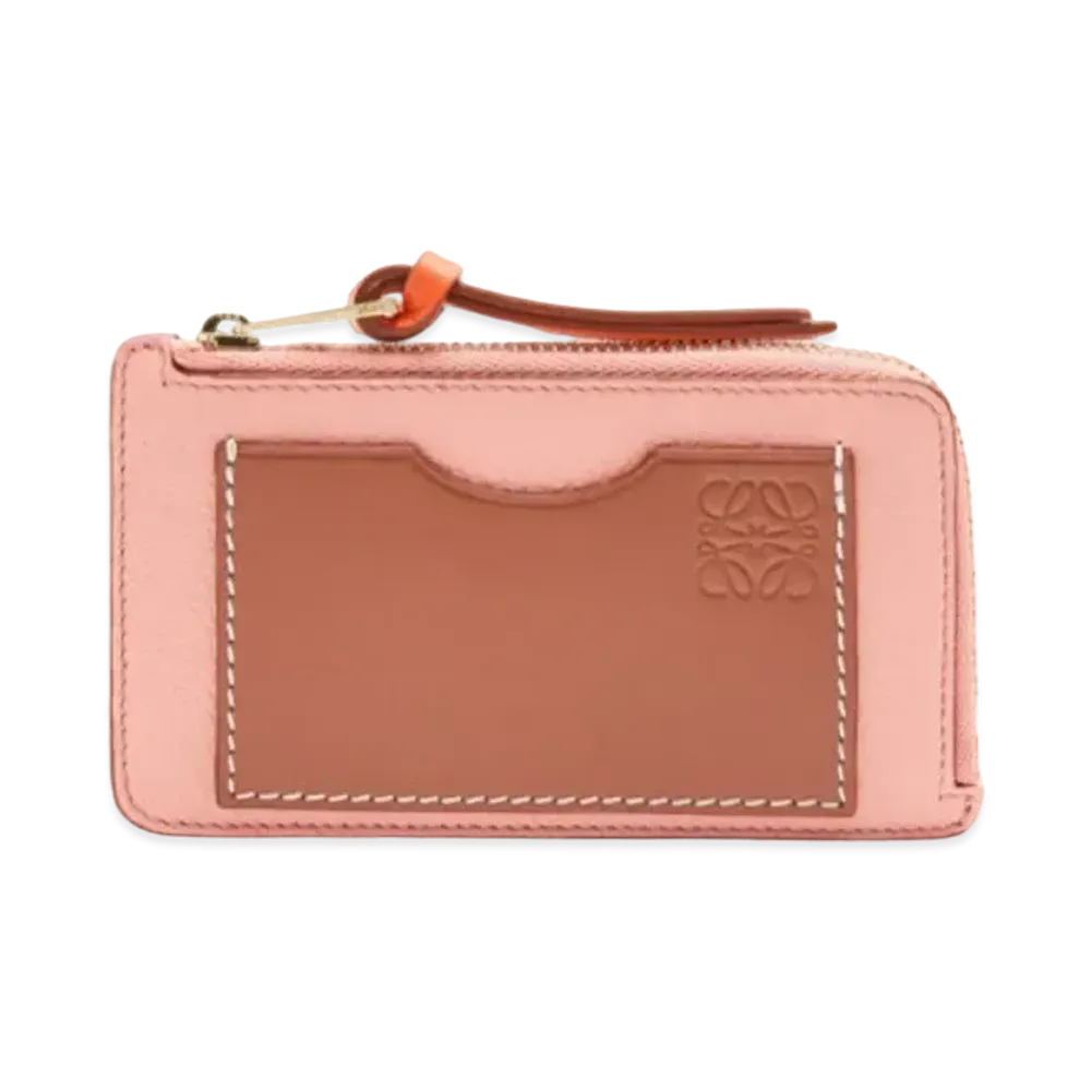 LOEWE Coin Cardholder In Soft Grained Calfskin "Blossom/Tan"