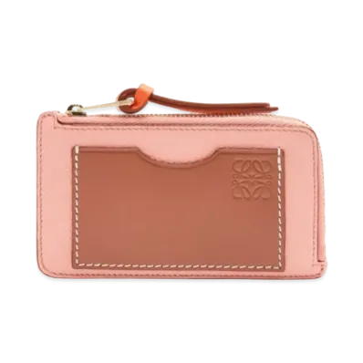 LOEWE Coin Cardholder In Soft Grained Calfskin "Blossom/Tan"