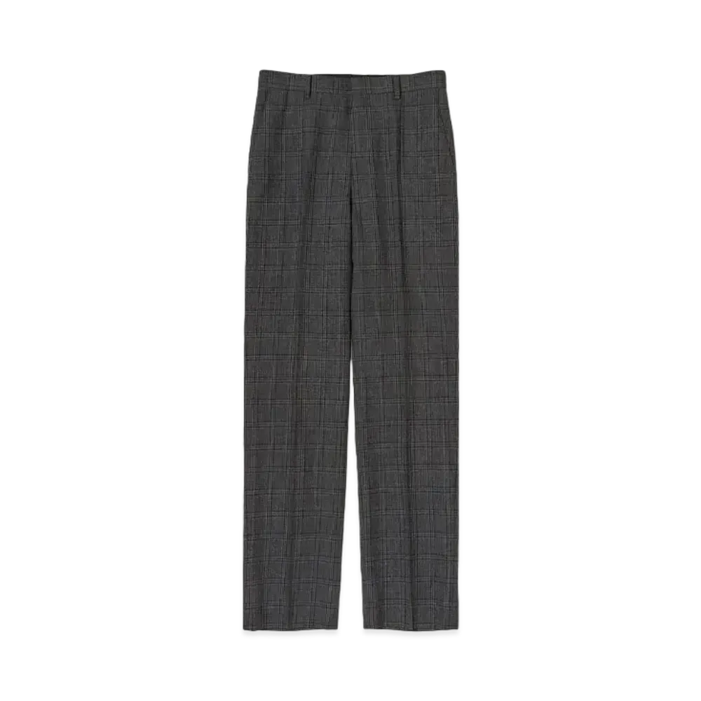 AURALEE Bluefaced Wool Check Slacks "Charcoal Check"