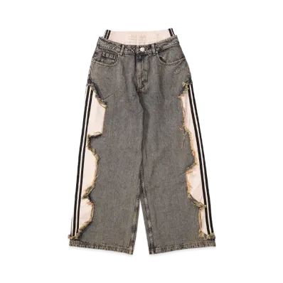 adidas Women's Adilenium 5.0 Deconstructed Denim Pants "ChalkyBrown"