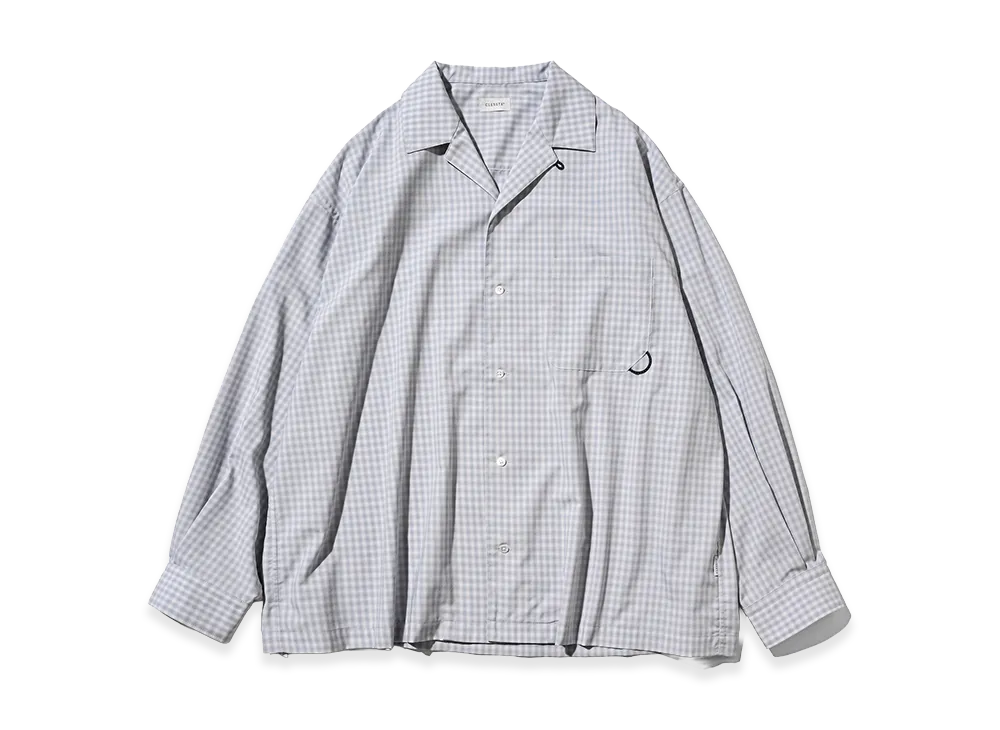 CLESSTE Mini Ombre Check Open Collar L/S Shirt "Light Gray"