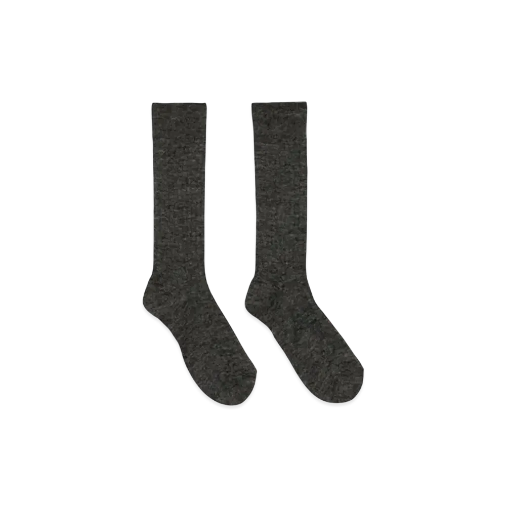 FUMIKA UCHIDA Mohair Ribbed Socks "Charcoal"