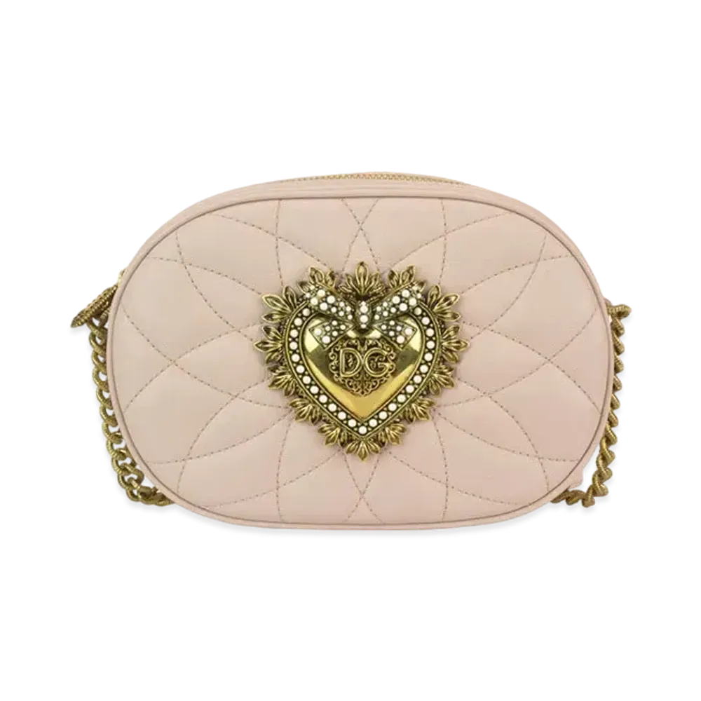 Dolce&Gabbana Devotion Camera Bag Matrasse Nappa Leather "Pale Pink"